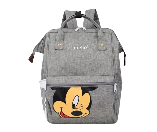 Pañalera Mickey Mouse Negra Gris